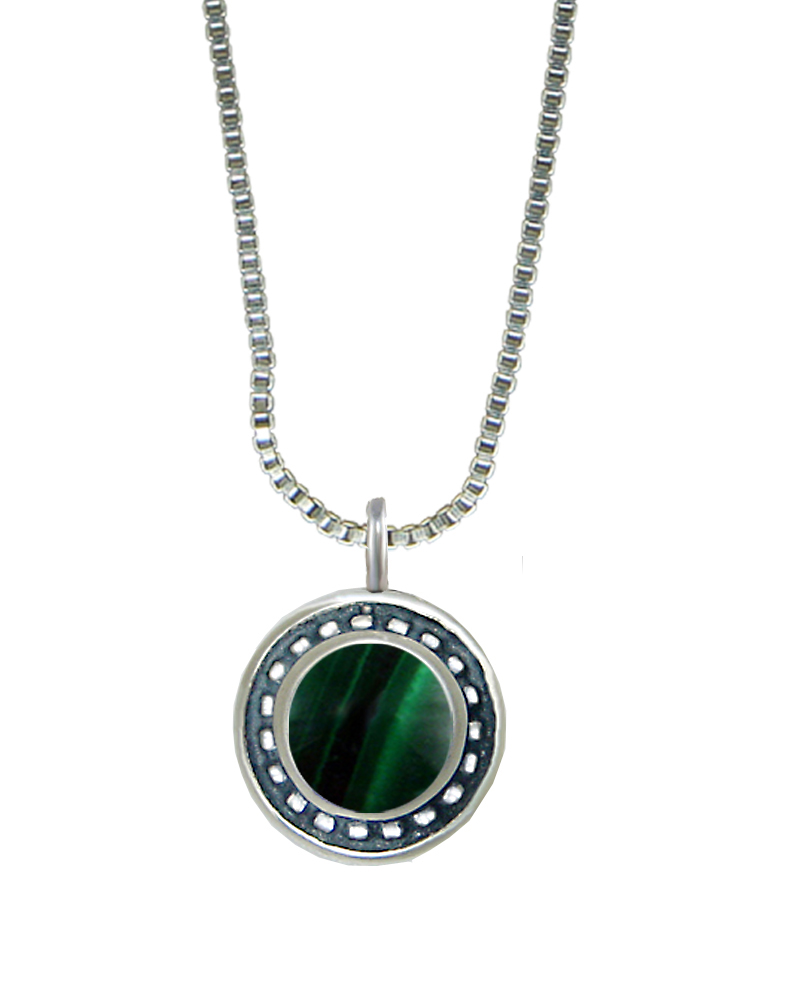 Sterling Silver Little Malachite Pendant Necklace Sterling Silver Little Malachite Pendant Necklace
